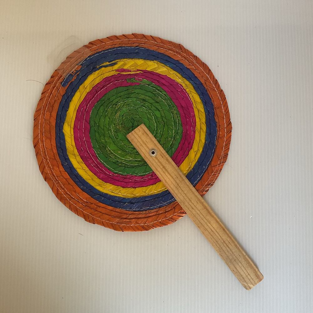 Mexican Handwoven Palm Fan – Guadalajara Souvenir Artisan Boho Decor NWT - Picture 2 of 7